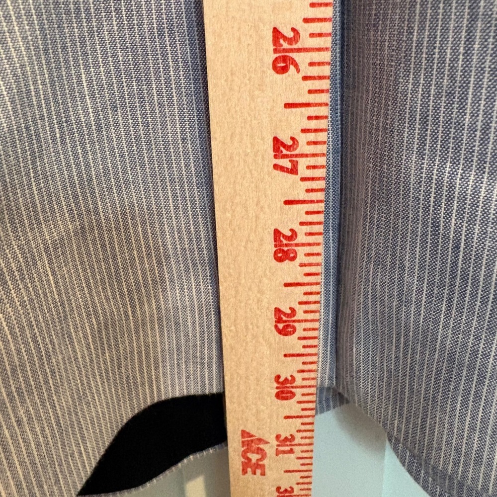 Linen Blend Blazer 44R Blue Striped Slim Fit Casual Jacket Express Lightweight - Picture 12 of 15